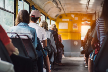 inside of a public bus